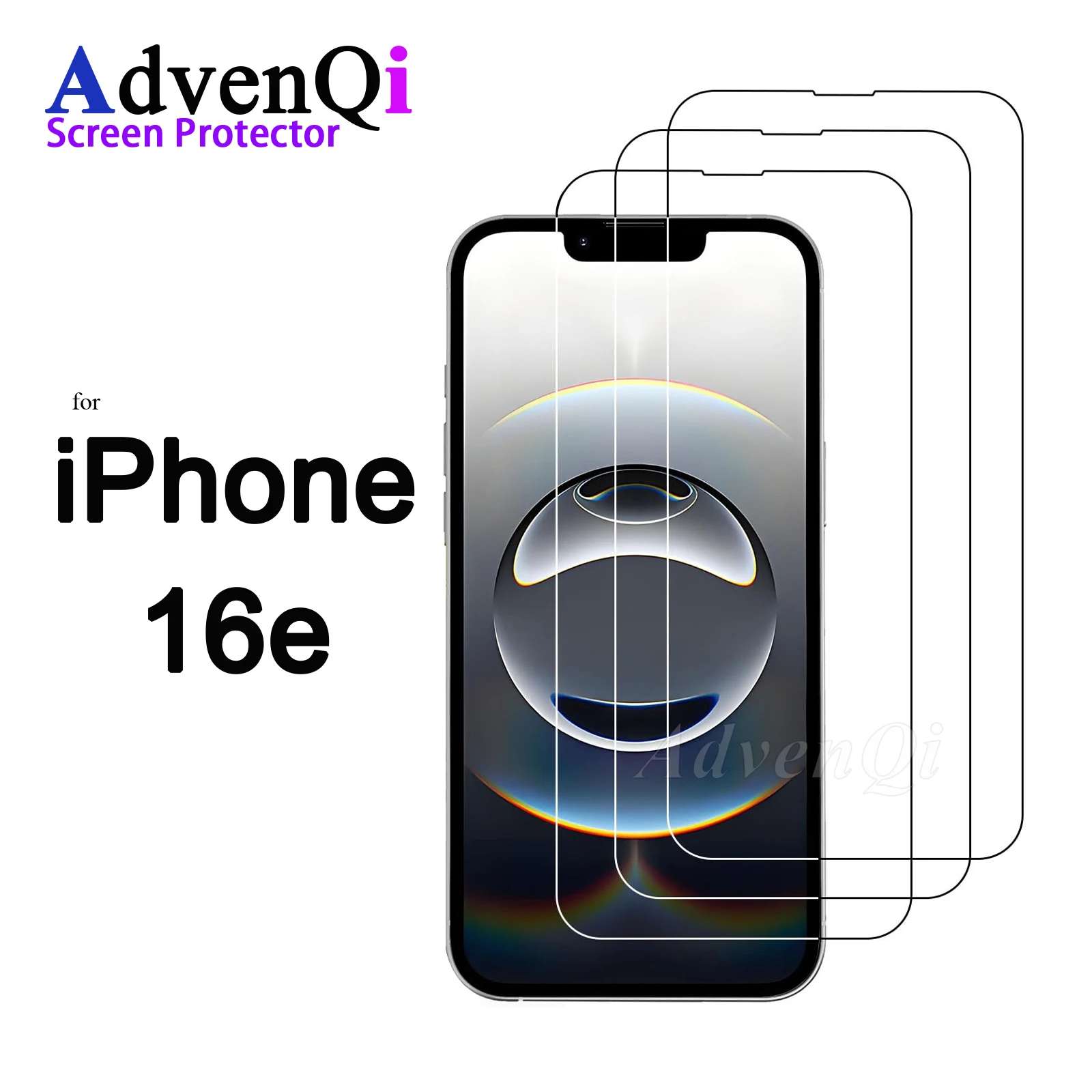 Tempered Glass Screen Protector for iPhone 16e, HD Crystal, 9H Anti Scratch, Case Friendly product photo