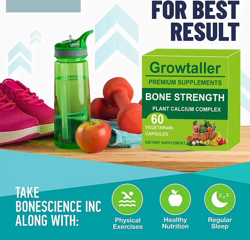 Stimulates Bone Growth Height Boost Natural Height Growth Enhanced Immunity with Calcium Height Enhancement Vitamins