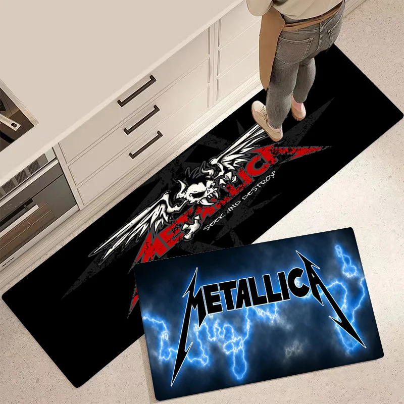 Fußmatte für den Eingangsbereich, BAND M-METALLICAS, rutschfester Küchenteppich, Wohnzimmerteppiche, Balkon, Badezimmer, Fußmatte, Bodenmatten, Teppich