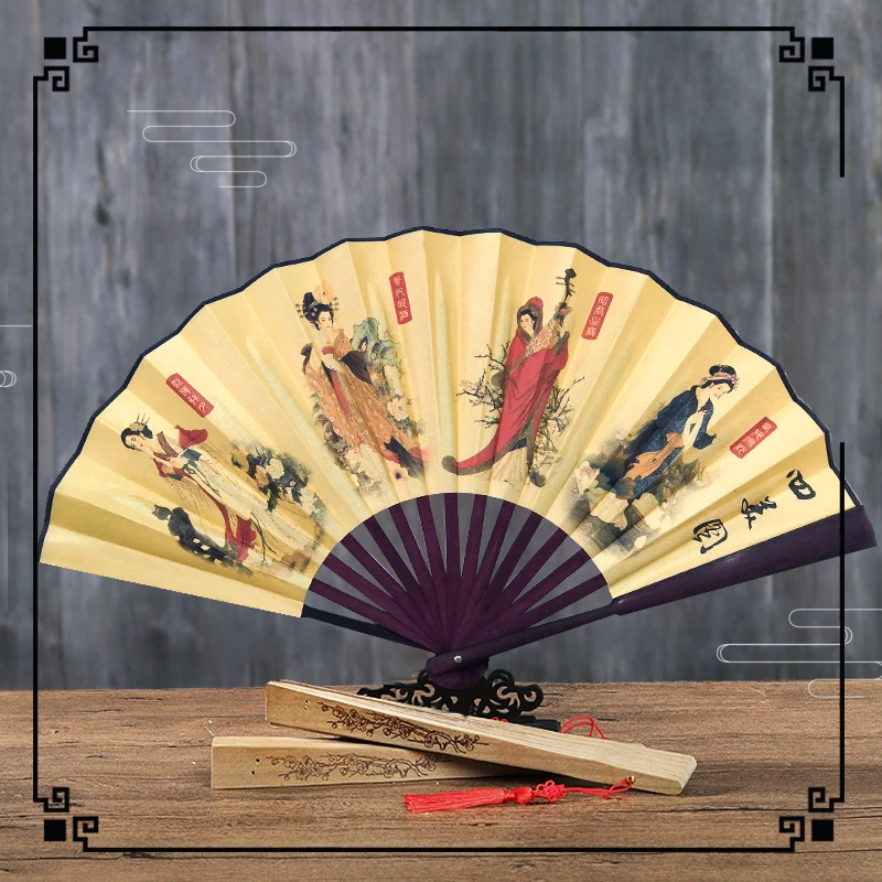 

Creative Home Decoration Fan Crafts 10 Inch Fan Double Sided Silk Fabric Bamboo Fan Chinese Ancient Folding Fan Craft Gift