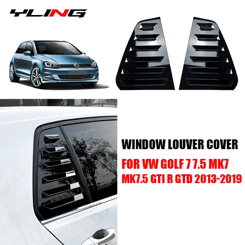 

For VW Accessories Golf 7 7.5 MK7 MK7.5 GTI R GTD 2013-2019 Car Rear Side Window Louver Air Vents Windshield Decoration Cover