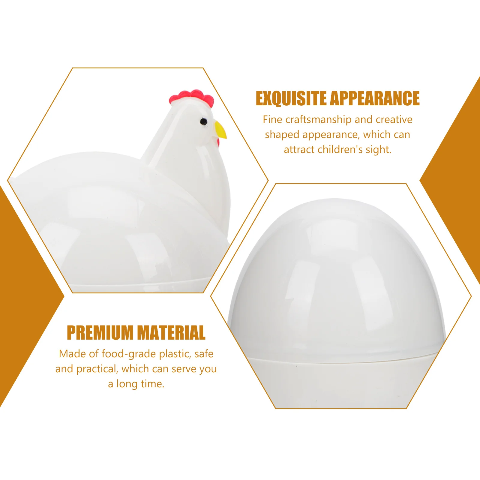 

2Pcs Adorable Shaped Egg Steamer Microwave Oven Mini Resistant Plastic Egg Boiler Household Multi-Egg Steamer