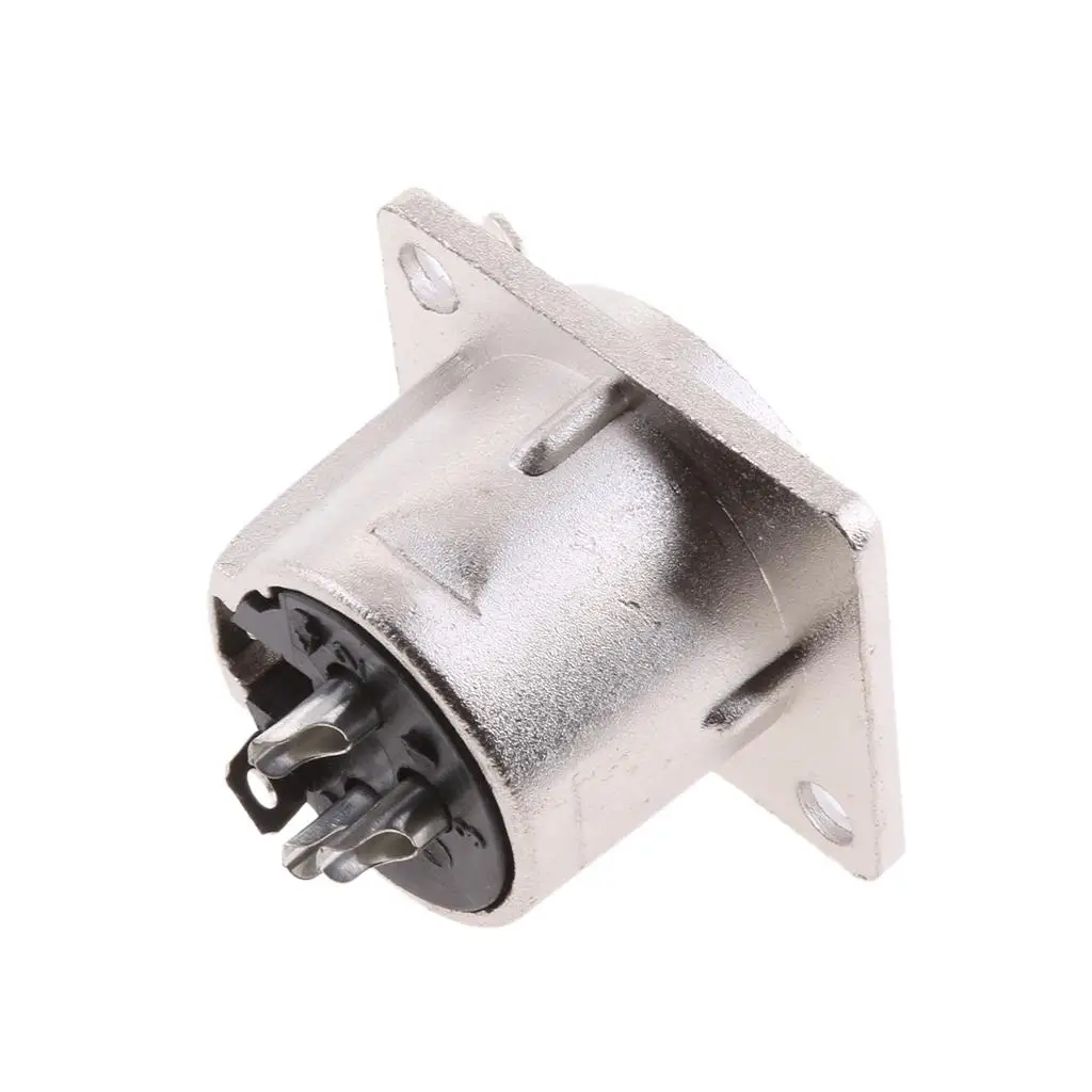 XLR Mic Panel Mount Female 3pin Plug Socket Metal Audio Connector for Home Theater Systems