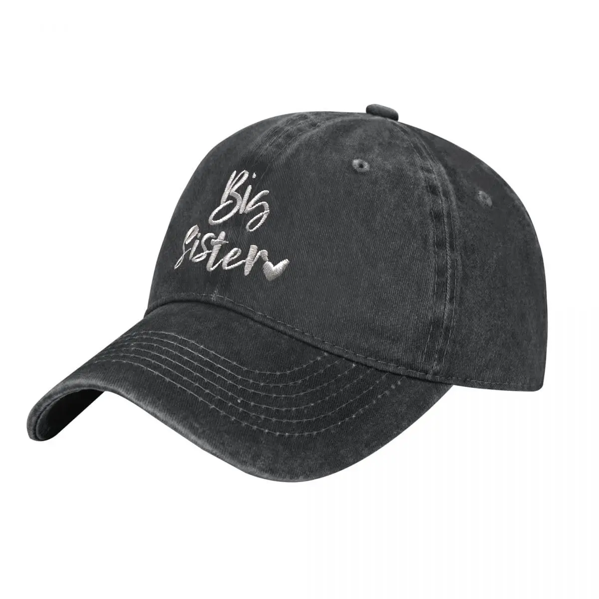 Big Sister Embroidered Baseball Cap for Men Women - Adjustable Cotton Washed Dad Hat