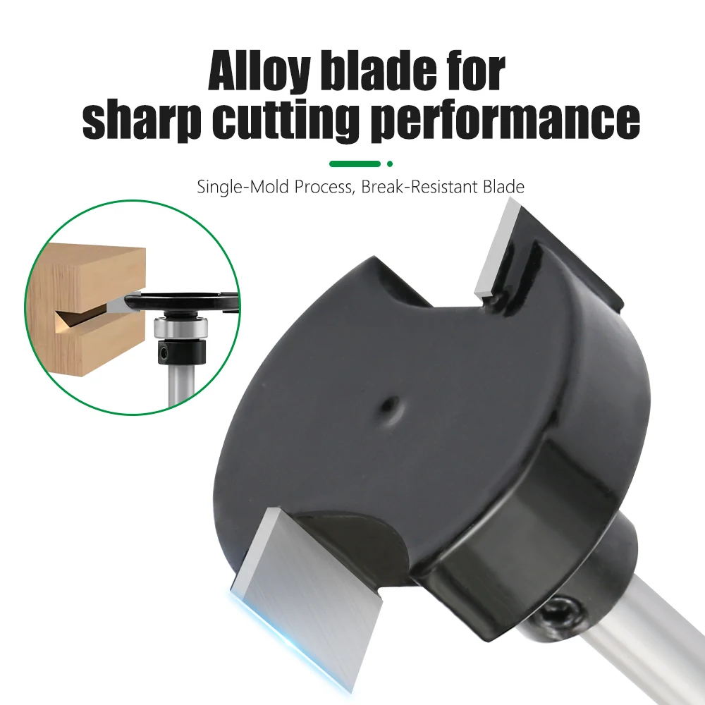 LAVIE 1/4 6mm Shank T-Slot Router Bit dengan Bearing - Pemotong Alur Ganda untuk Pembuatan Alur & Pinggiran Kayu C06318FX35