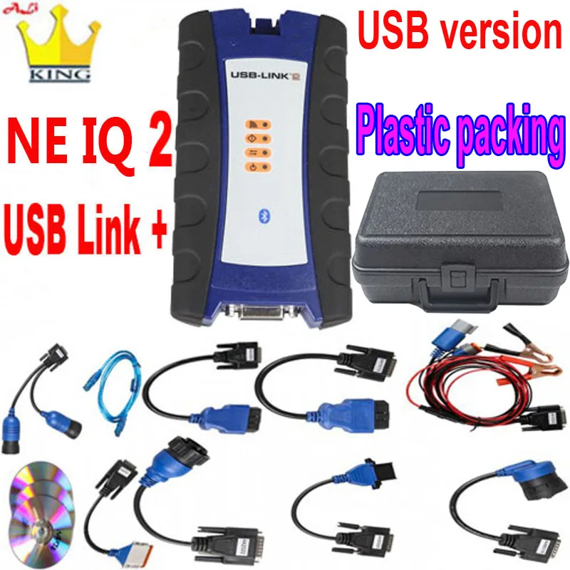 NEX IQ USB Link 2 3 Diesel Truck Interface 125032 diagnose with software Bluetooth for Heavy Duty Truck scanner Diagnostics Tool