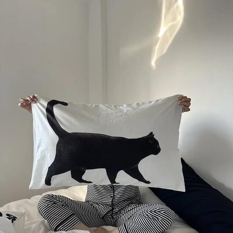 Ins Scenery Cushion Cover Soft Cotton Pillowcase Decorative Pillow Case Living Room Throw Pillow Cover 48x74cm