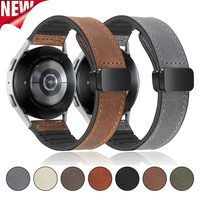 20mm 22mm Leather Silicone Strap For Huawei Watch GT 4 GT4 46mm Samsung Watch 4/5/6classic/gear s3 Sport Silicone Magnetic Band