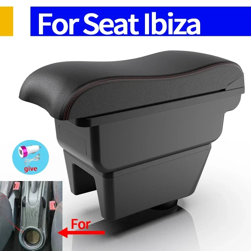 

Для Ibiza 6j Ibiza 6L подлокотник для Seat Ibiza автомобильный подлокотник центральный ящик для хранения модифицированный с USB внутренние автомобильные аксессуары