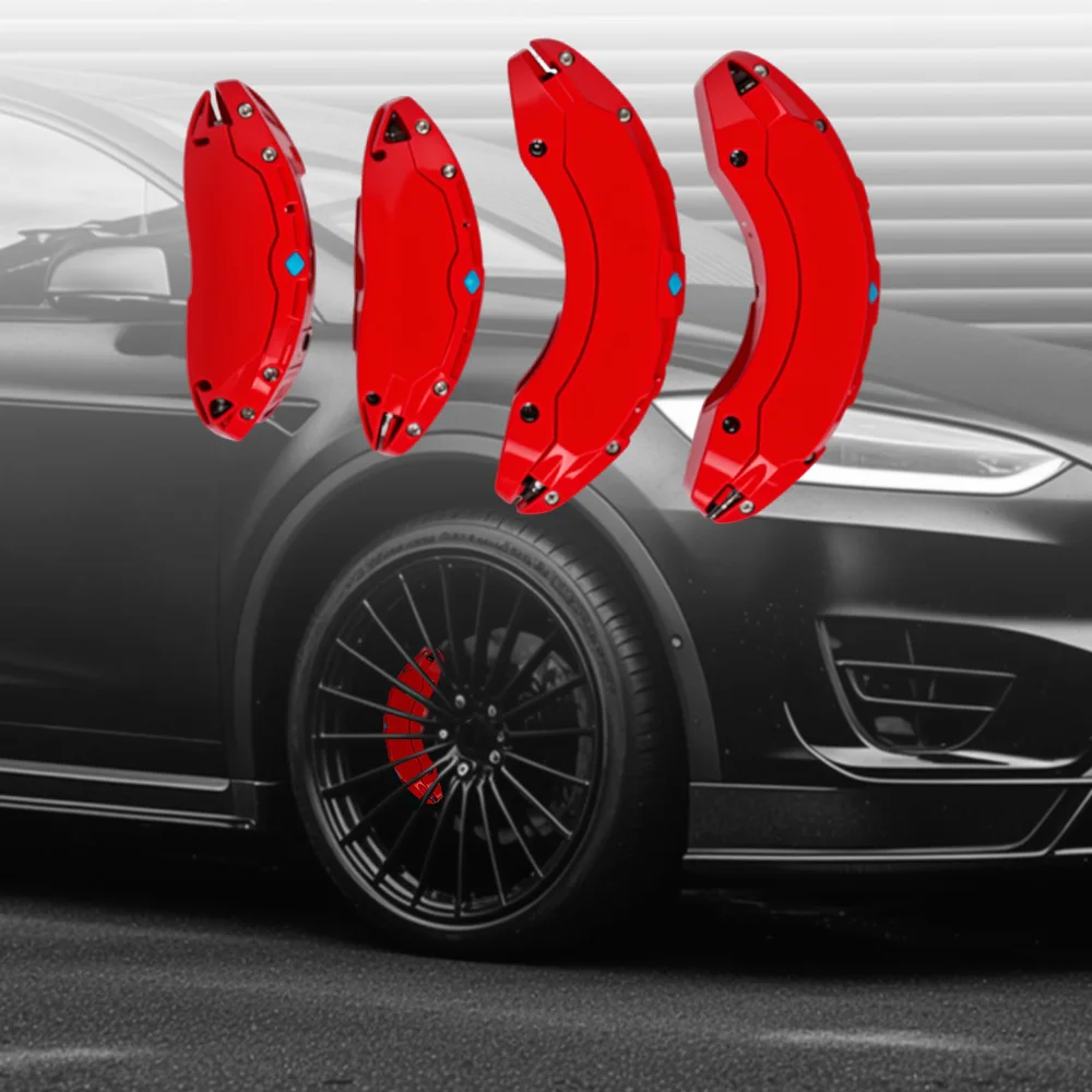 4Pcs Red Caliper Covers For Tesla Model X S 2017-2021 2022 2023 2024 Accessories Front Rear Brake Caliper Covers