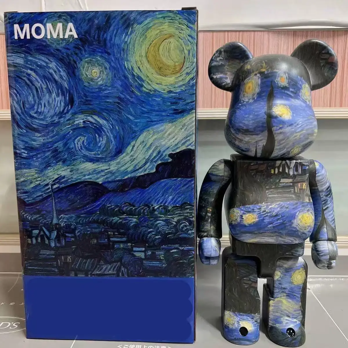 28cm 400% Cherry blossom Bear Action Figures DIY Painted Medicom brick Home Decoration Kids Christmas Gifts