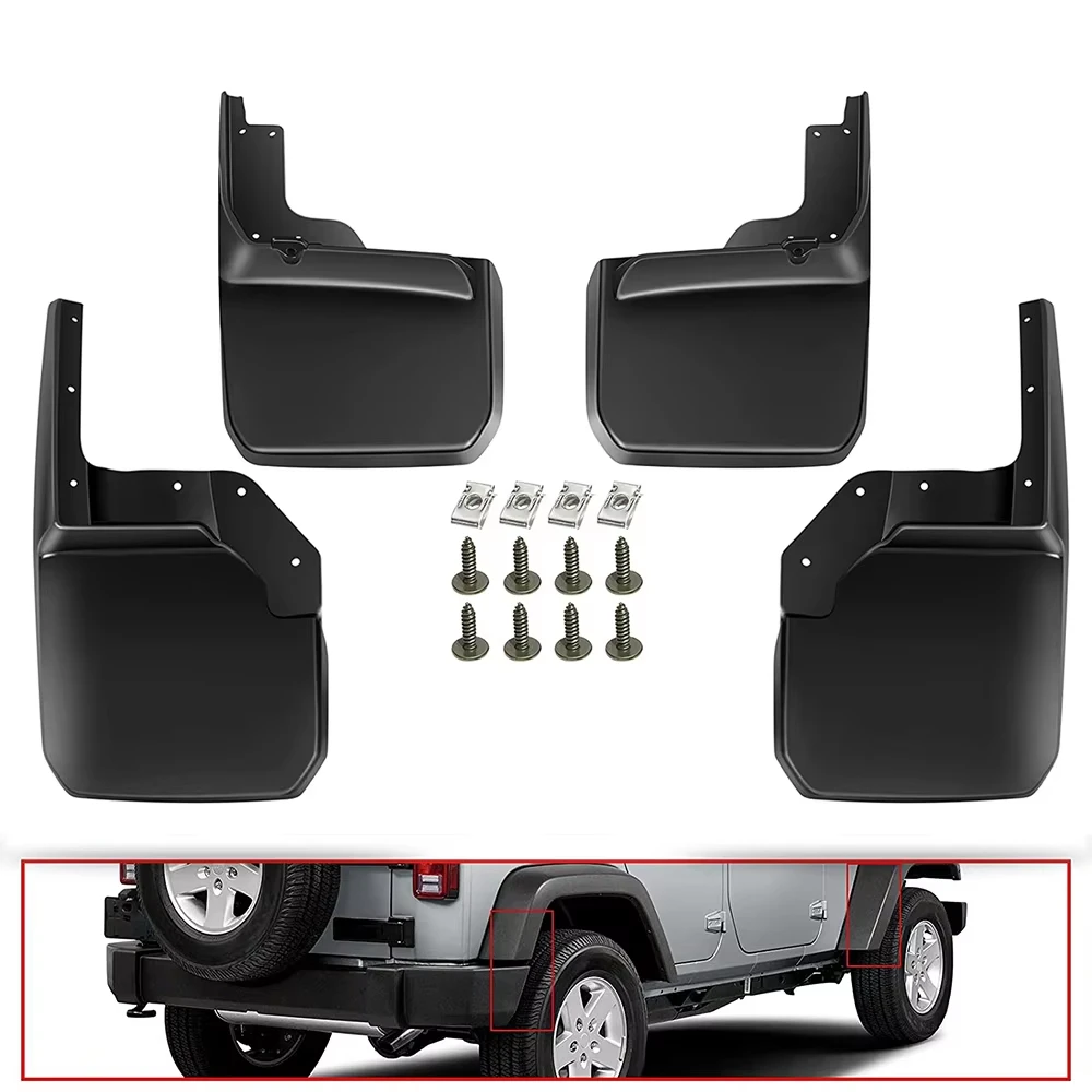 

Mud Flaps For Jeep Wrangler JK 2007-2017 Front Rear Mudguards Fender Splash Guard 4pcs/set