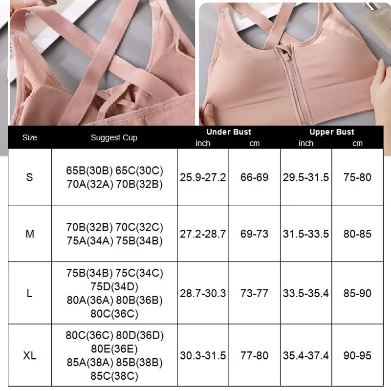Спортивный бюстгальтер Aiithuug с молнией, фитнес-Бюстгальтеры с внутренним крючком, тренировочные бюстгальтеры, кроп-топ с перекрестной спиной для йоги, бюстгальтер для бега, топы для активного отдыха