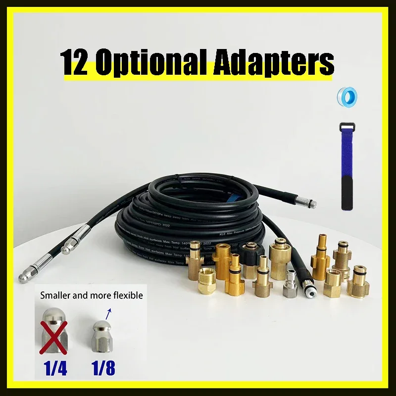 

1/8 Female Fitting spray nozzle Pressure Washer Sewer Drain Water Cleaning Hose Car Washer Pipe Line Cleaning Kit Sewage Hose