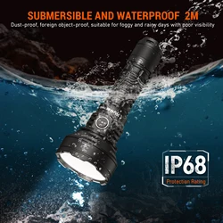 Wurkkos TD01C 21700 Torcia tattica Autodifesa IPX8 Buck Drive 1800LM Luce LED ricaricabile 1000 metri Torcia Doppio interruttore