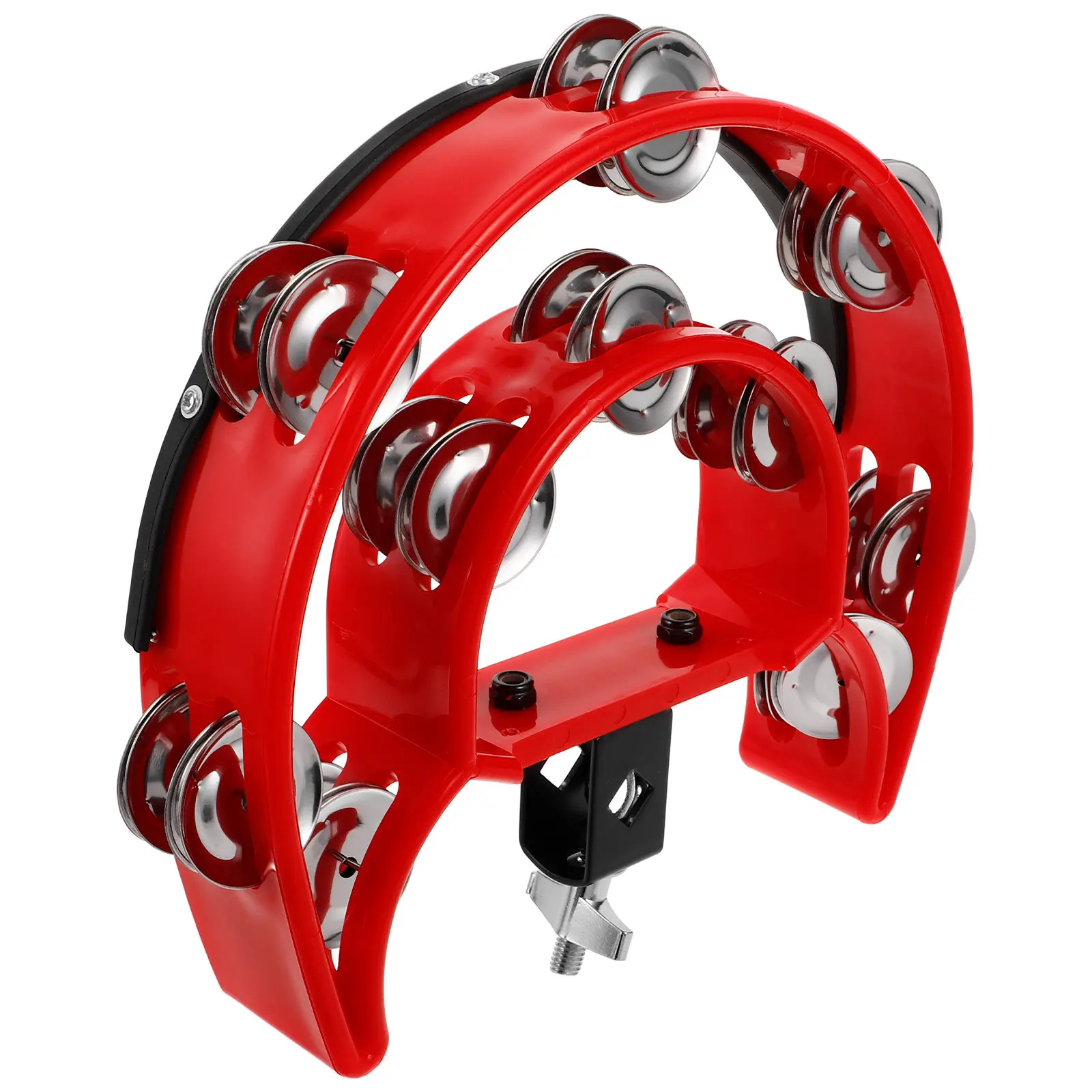 

Tambourine for Drums Set Hi-Hat Tambourine Replacement with Bright Tone Double Row Jingles Sturdy ABS Metal Build Easy
