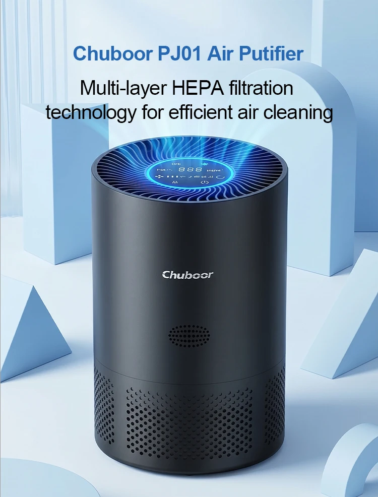Luftreiniger mit H13-HEPA-Filter, der Gerüche, Rauch und Tierhaare entfernt. Geeignet für Schlafzimmer im privaten Bereich, CADR 185 m³/h, für Räume mit einer Fläche von 40 Quadratmetern. – Detail 4