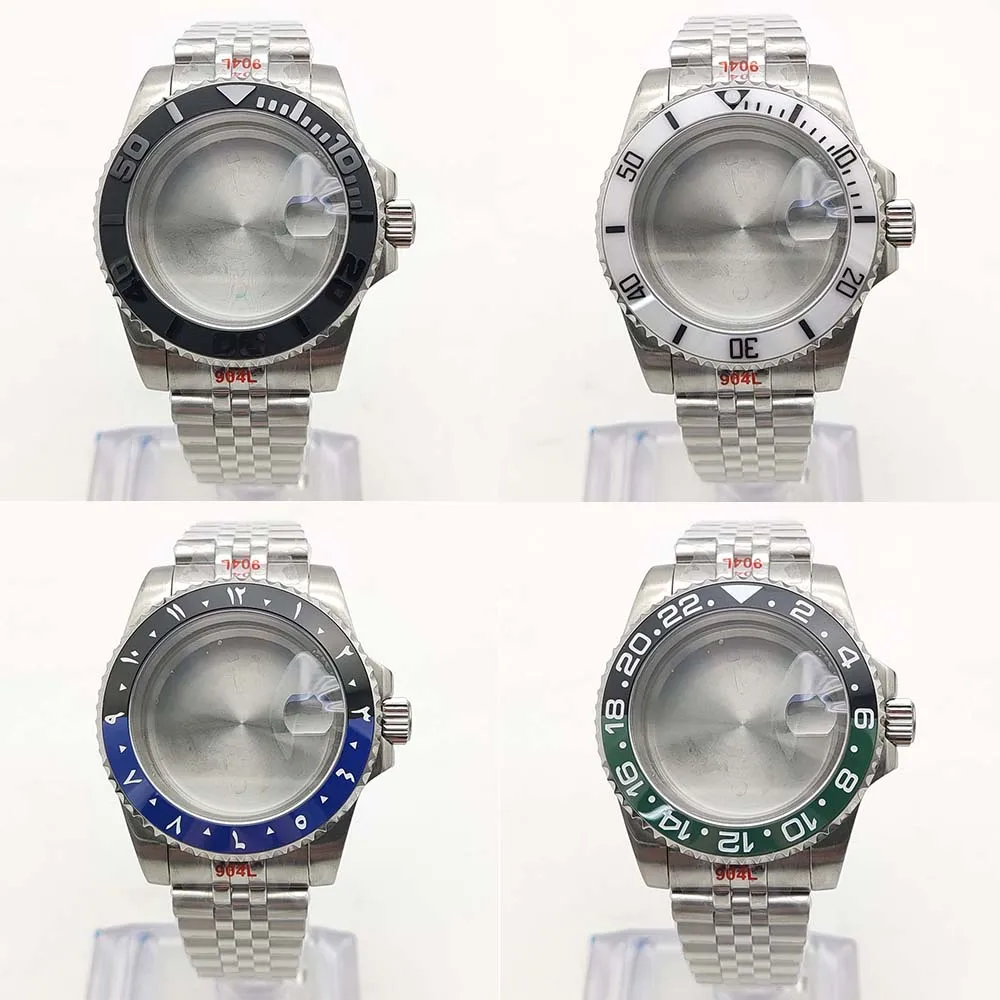 

40mm Stainless Steel Watch Case Sapphire for NH35/36/4R /Meiyouda 8215/821A Movement Stainless Steel Strap Watch Parts