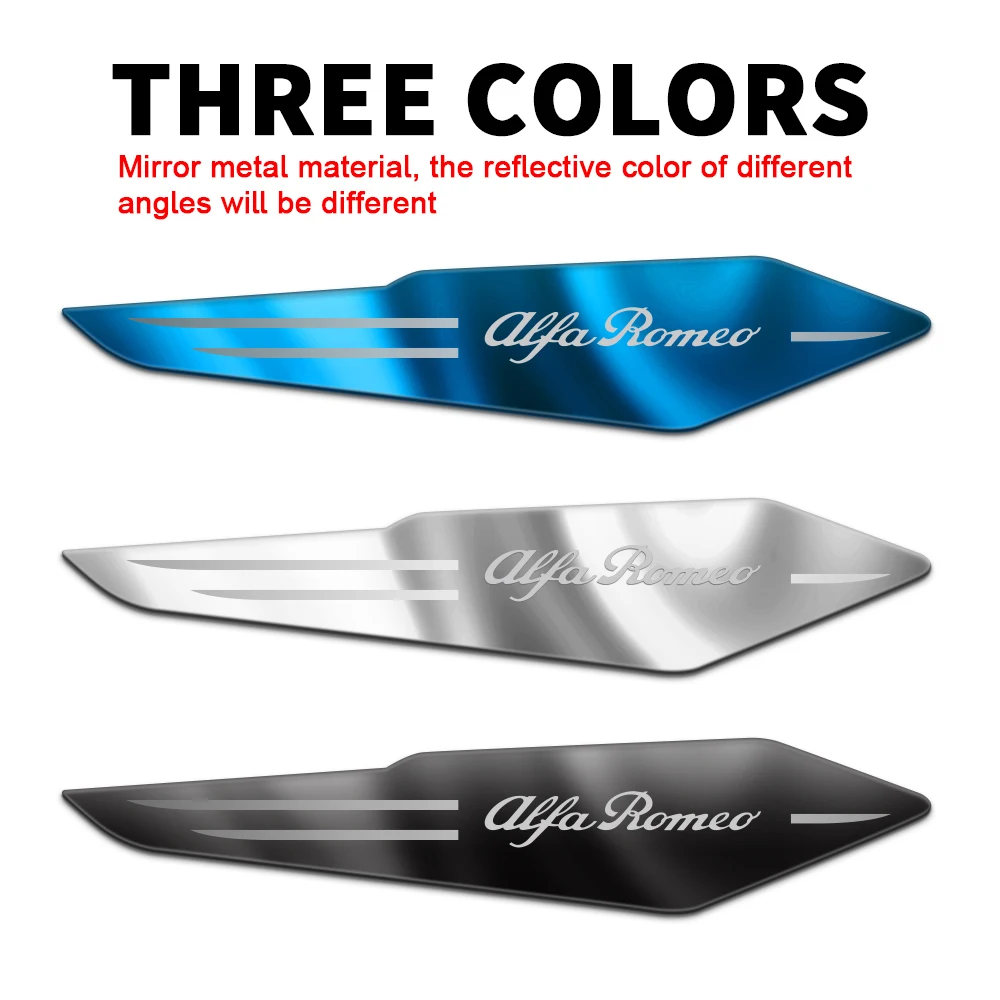 

2pcs Reflective Car Body Side Fender Decoration Stickers Badge For Alfa Romeo 159 Giulietta Mito 147 Stelvio Auto Accessories