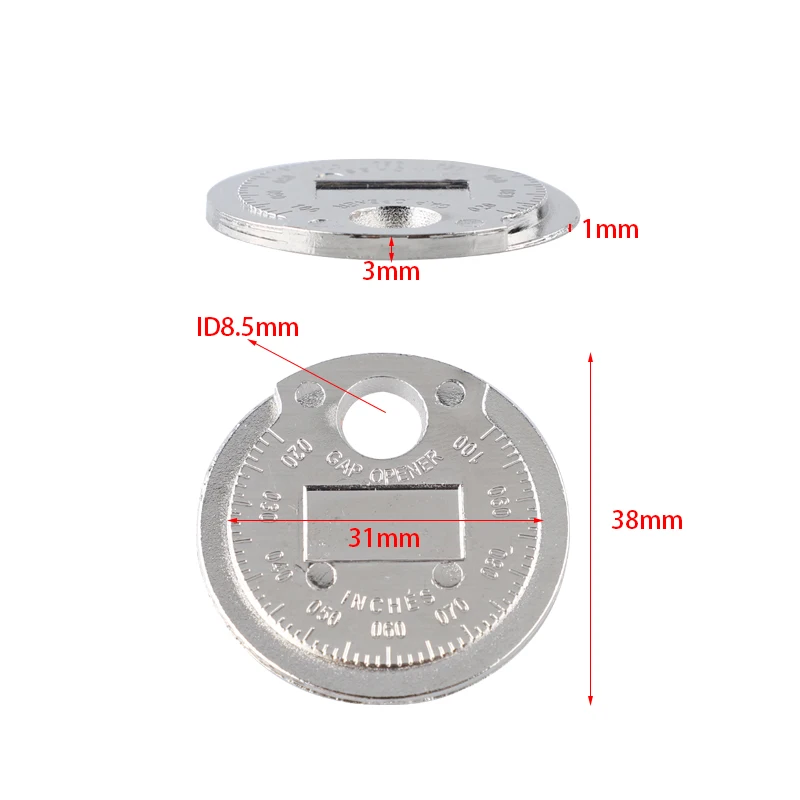 1pc Coin- Type 0.6-2.4mm Spark Plug Gap Gauge Measurement Tool Range Spark Plug Gage Caliber Measuring Tool