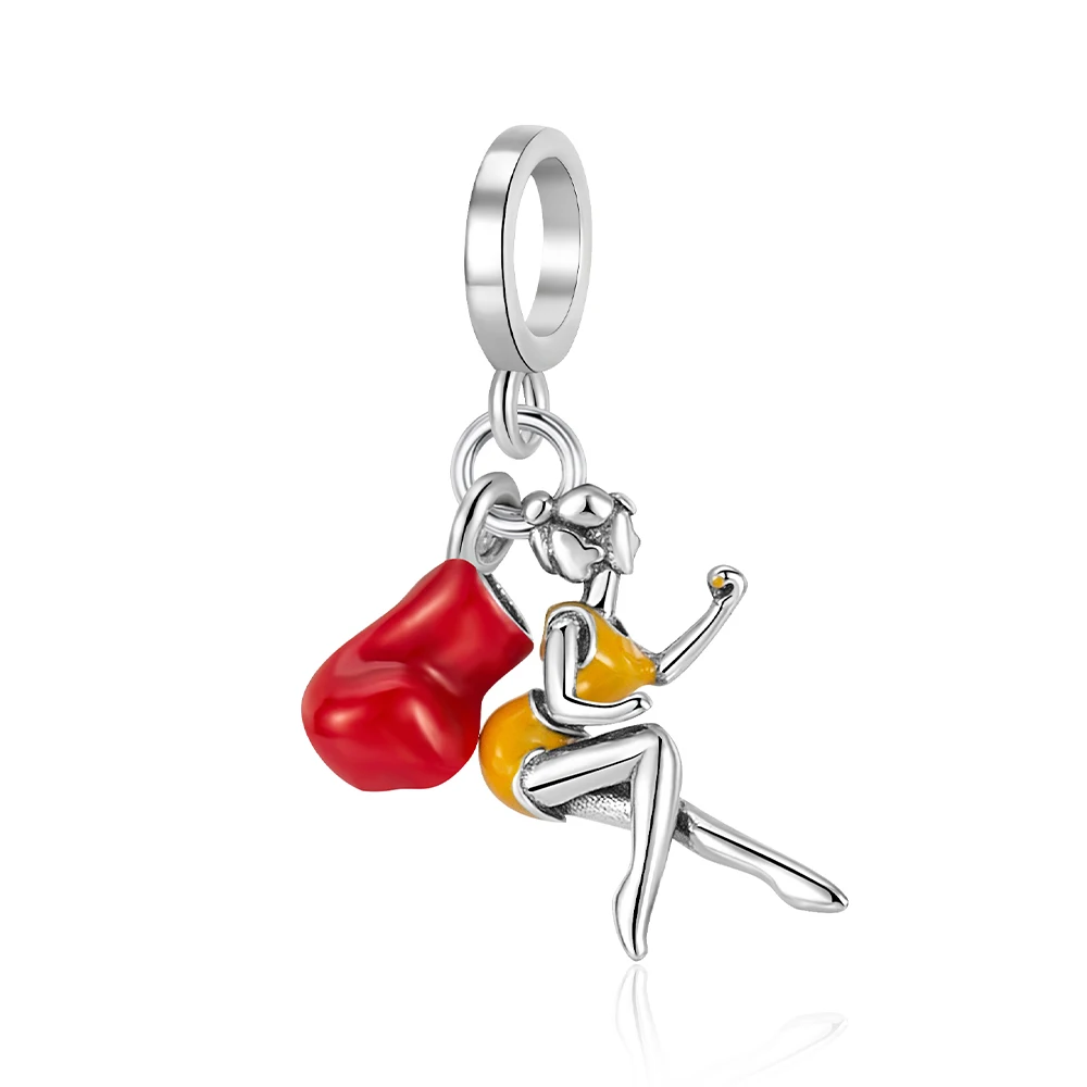 2025 New Design Silver Plated Yoga Exercise Skateboard Dangle Charm Fit Original Pan Charms Bracelet DIY Women Jewelry Gift