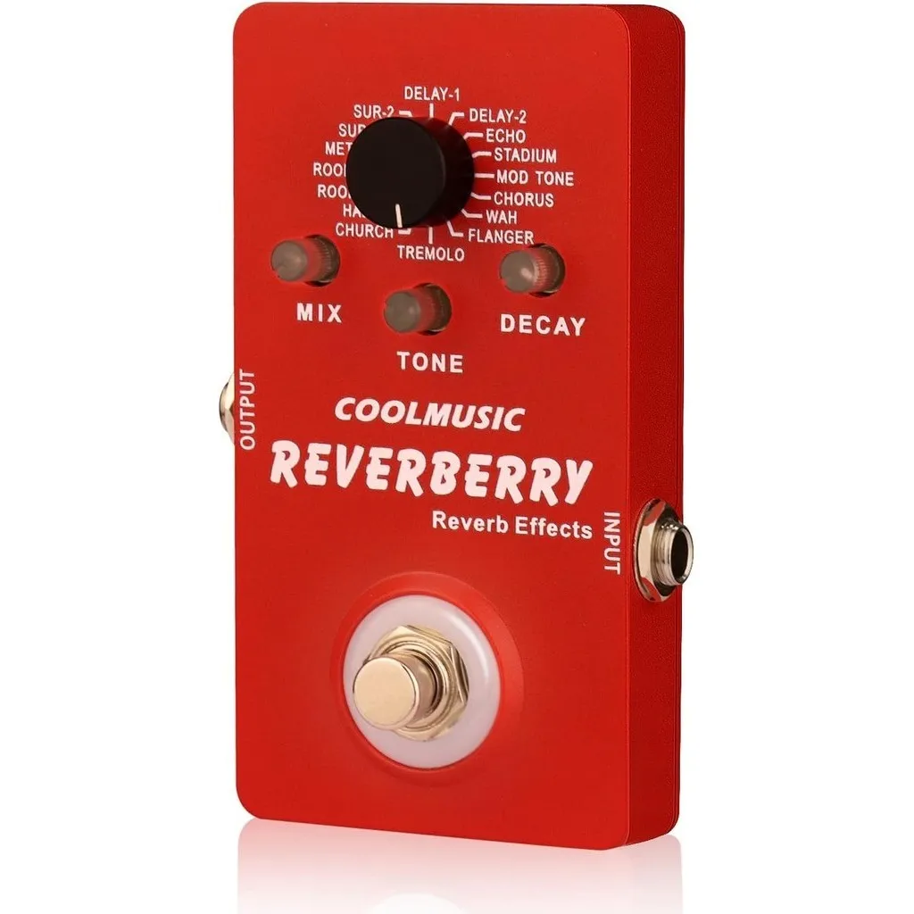 Coolmusic A-RV02 Digital Reverb Gitaarpedaal Multi-effectpedaal Digitaal gitaarpedaal met 16-effecten True Bypass