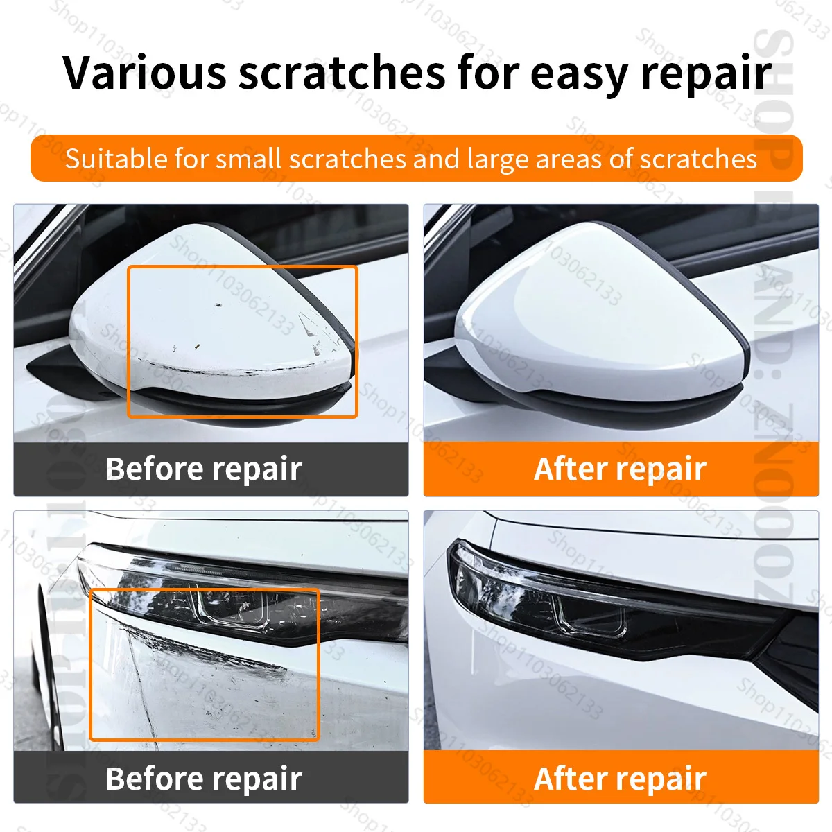 Car Scratch Paint Pen Deep Scratch Repair Removal For Tesla Model X White Black Red Silver Blue Grey Scratch Repair Spray 300ML