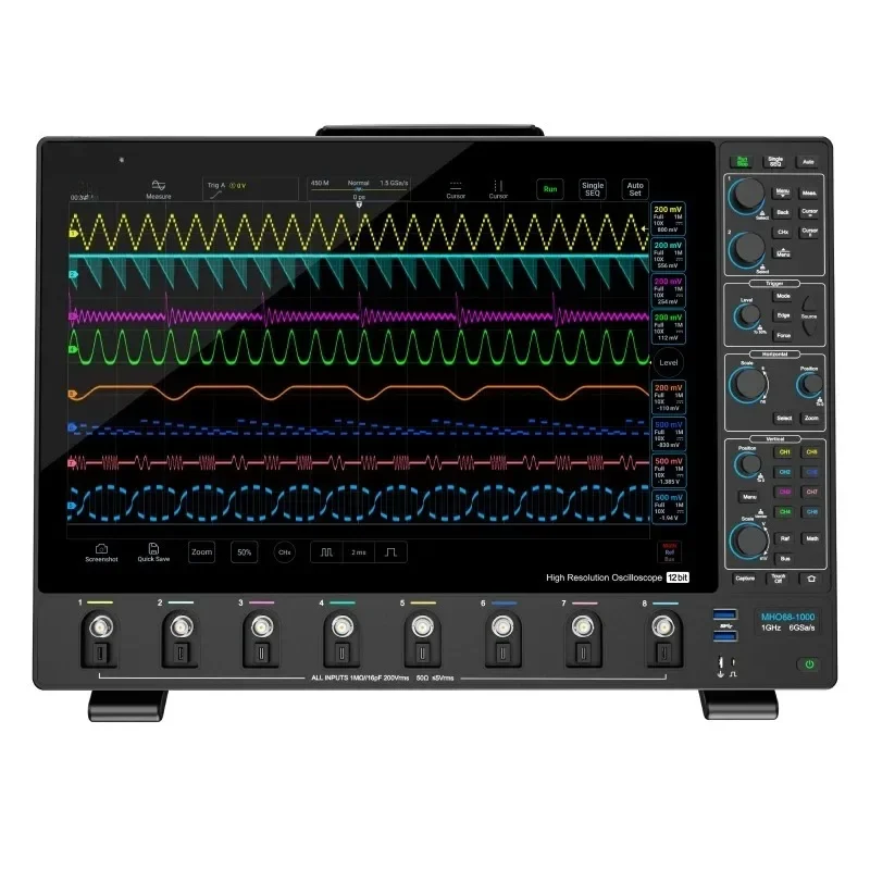 High-resolution Oscilloscope MHO68 Series 1G High-Bandwidth 8-Channel 6GSa/s Ultra-Thin Design Made in Mainland China
