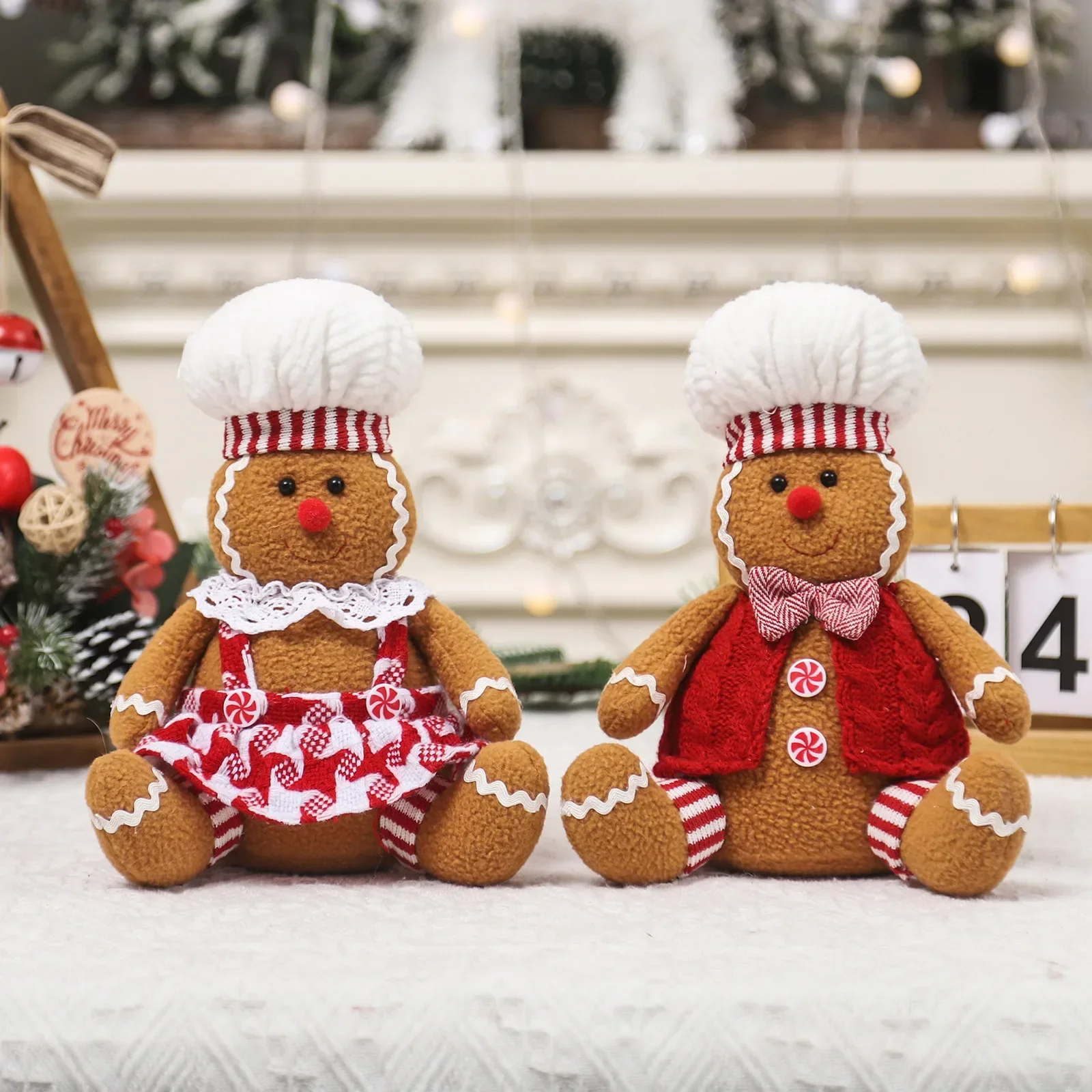 Christmas Gingerbread Man Doll Ornaments Kids Gift 2024 Christmas Decorations for Home Xmas Tree Pendant New Year Navidad Noel