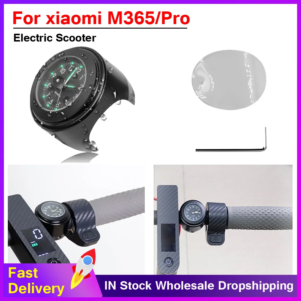 Scooter Watch Waterproof Mount Dial Clock For xiaomi M365 Accessories Handlebar Clock Scooter styling Accessories Black