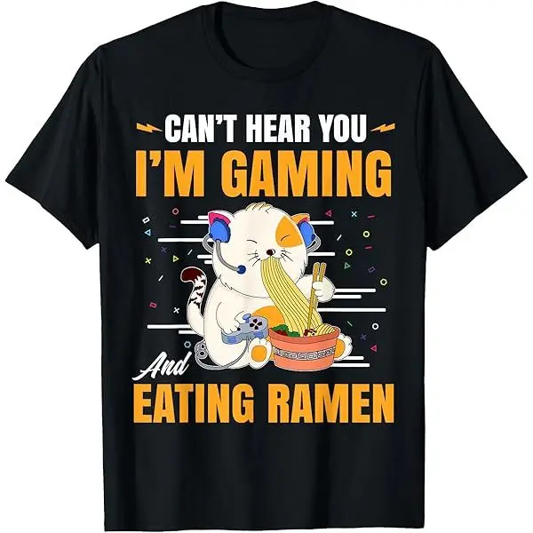 تي شيرت جديد لطيف ومضحك بنمط طباعة الطعام من القطن الخالص فضفاض ومريح بأكمام قصيرة للرجال والنساء