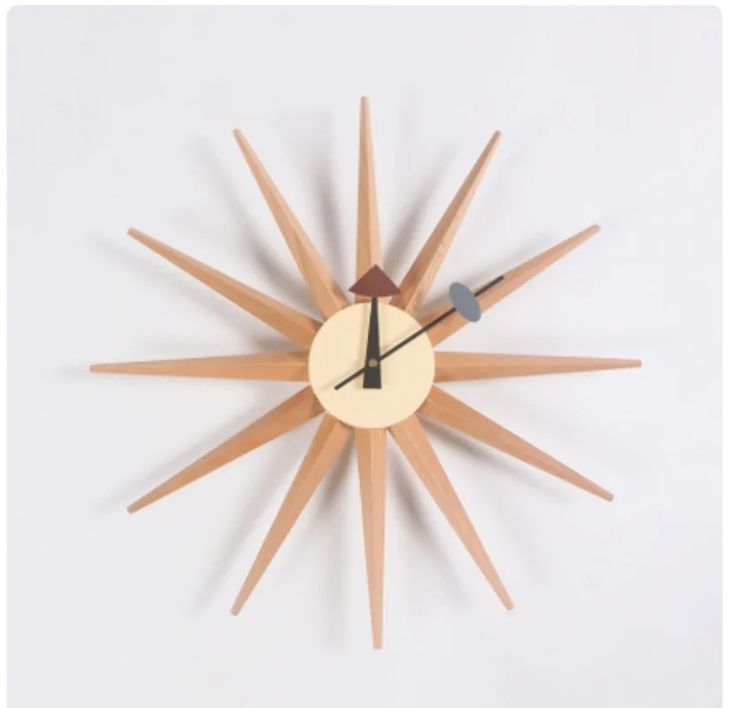 Nordic Decorations Sun Clock Study Creative Home Decoration Wall Clocks Living Room Light Wallclock