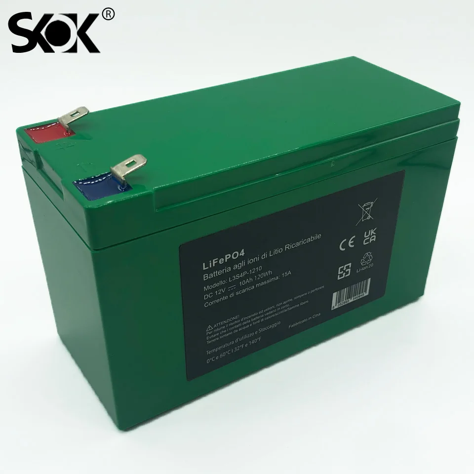 L3S4P-1210 12V 10Ah Lithium LiFePO4 Deep Cycle Battery,for Solar/Wind Power,Small UPS,Lighting,Power Wheels,Fish Finder and More