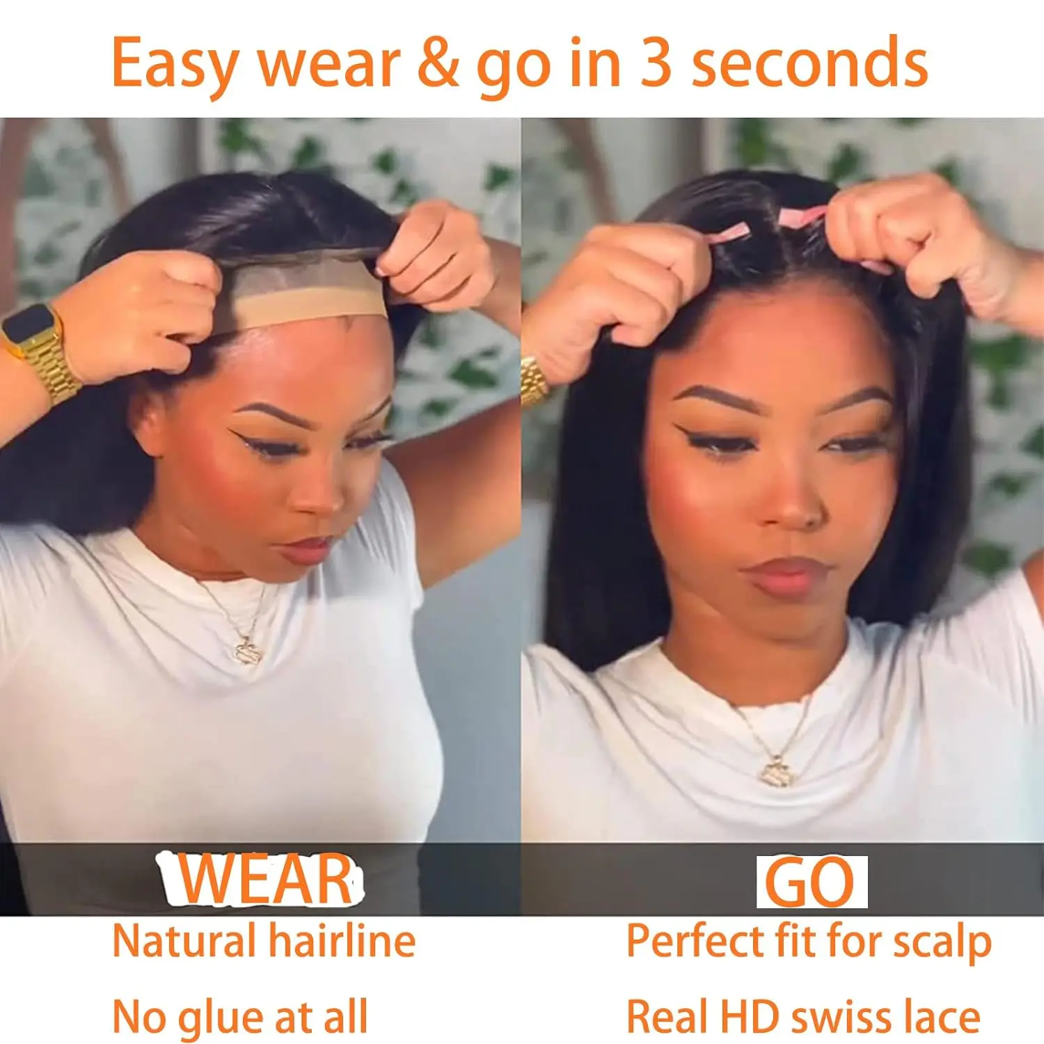 HD Glueless Wig Human Hair Ready To Wear Straight 5x5 Lace Closure Wig Transparent 13x4 Lace Front Frontlal Wigs For Women 250%