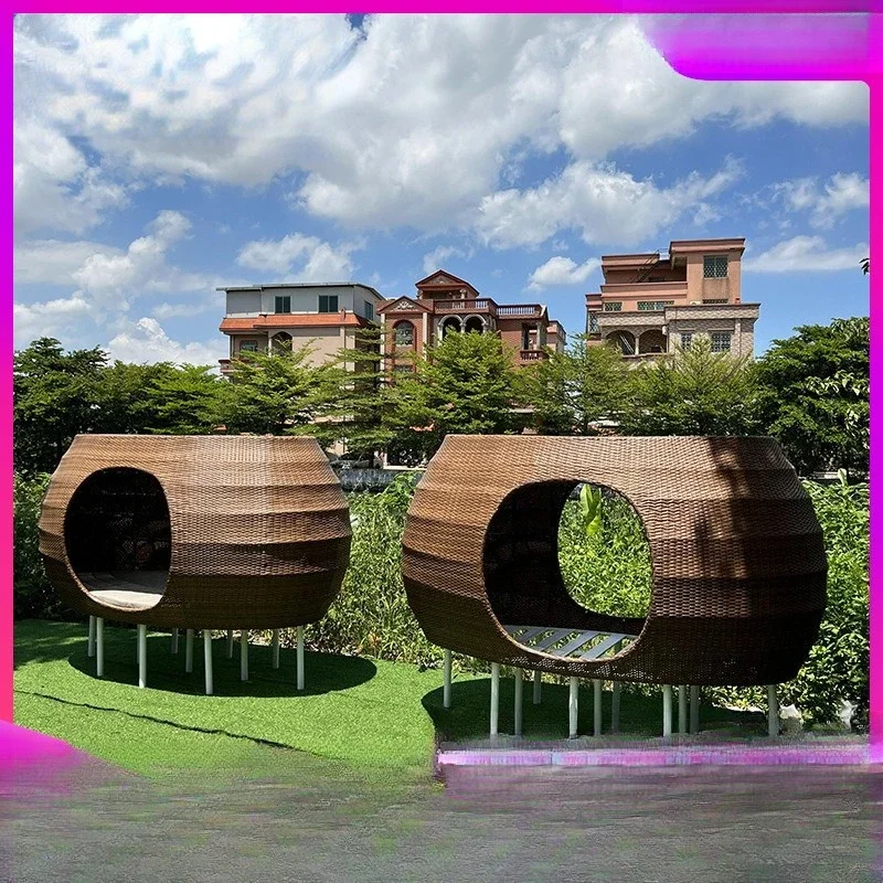 OBMOutdoor leisure rattan weaving scenic spot Internet celebrity check-in photo bird's nest courtyard balcony swimming pool roun