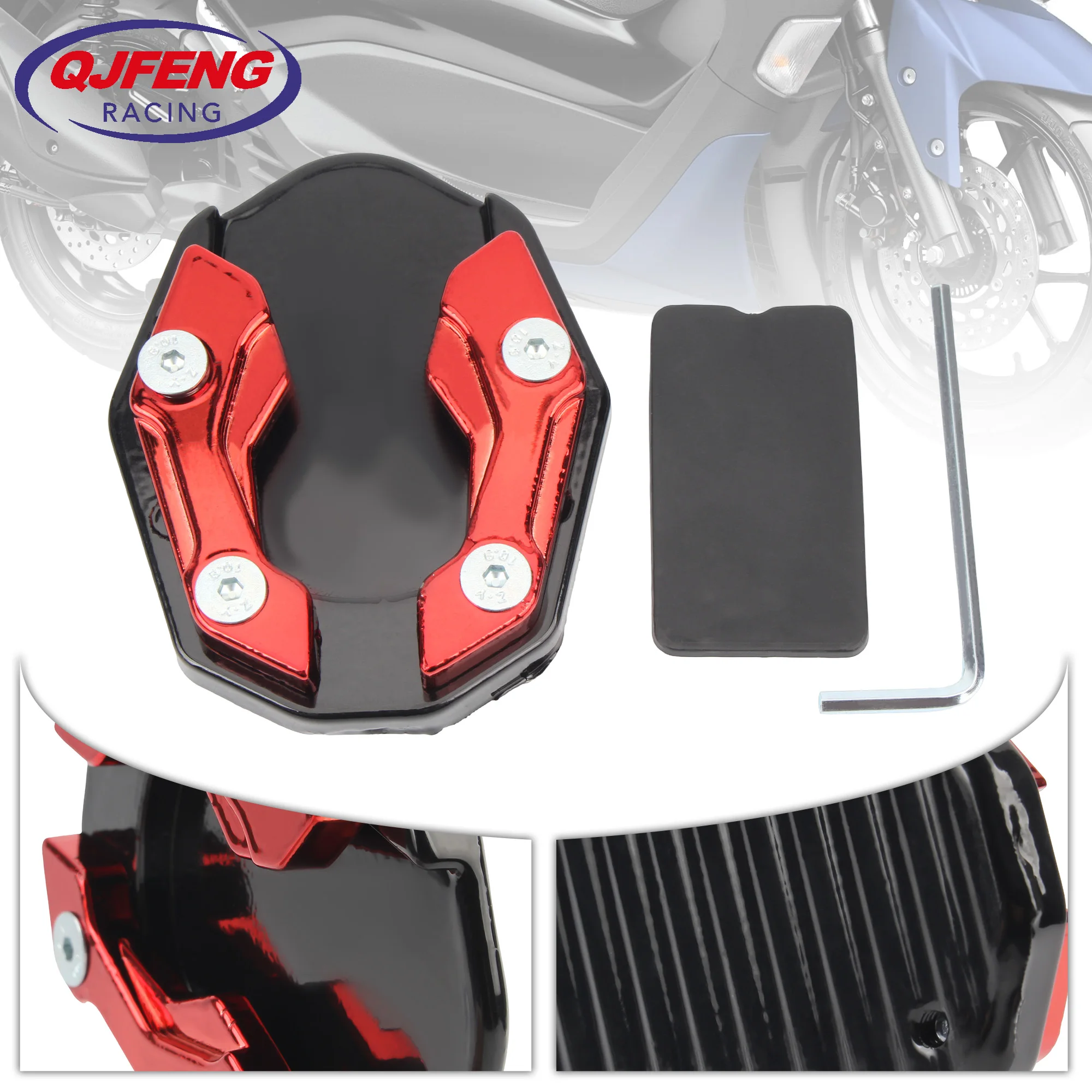 

Motorcycle Foot Side Stand Kickstand Extender Aluminum Alloy Extension Foot Pad Support Plate Scooters Accessories