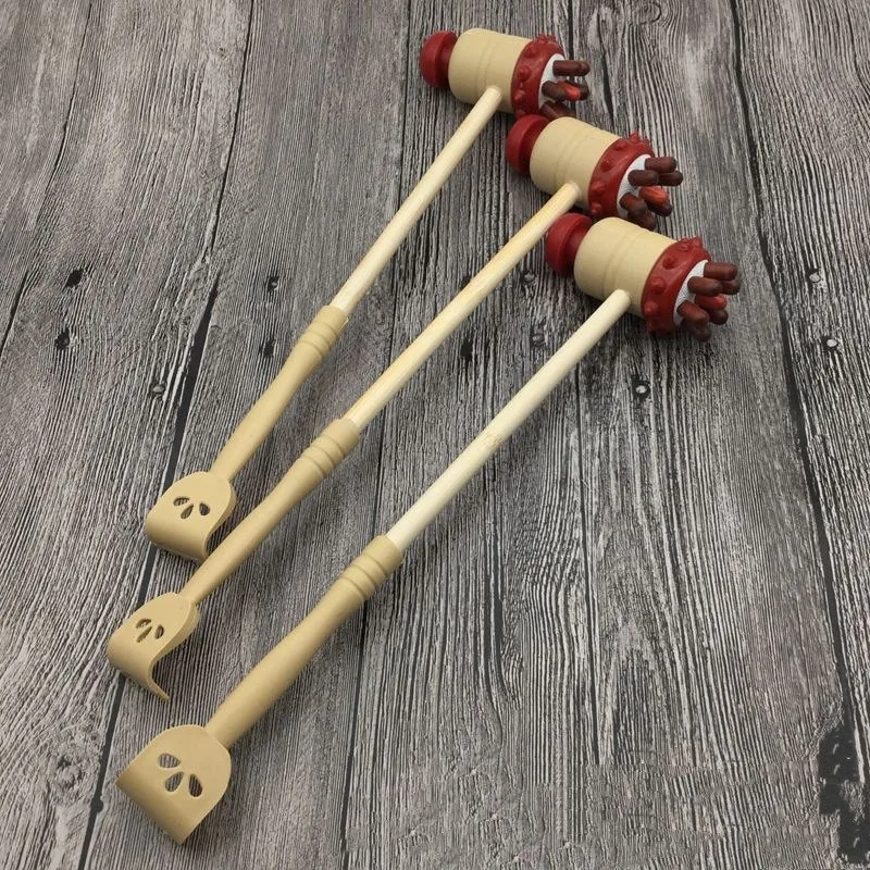 

1PCS Wooden Massage Hammer with Plastic Head Itching Shoulder Neck Waist Legs Multi Functional Seven Nail Fitness Massage Hammer