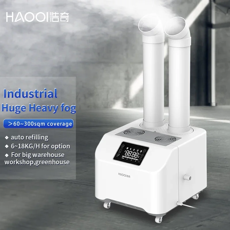 For 12kg/h IR Remote Big Air Humidifier Ultrasonic With Auto Refilling Tap Water Tube and Pumping Tube Sprayer Fogger