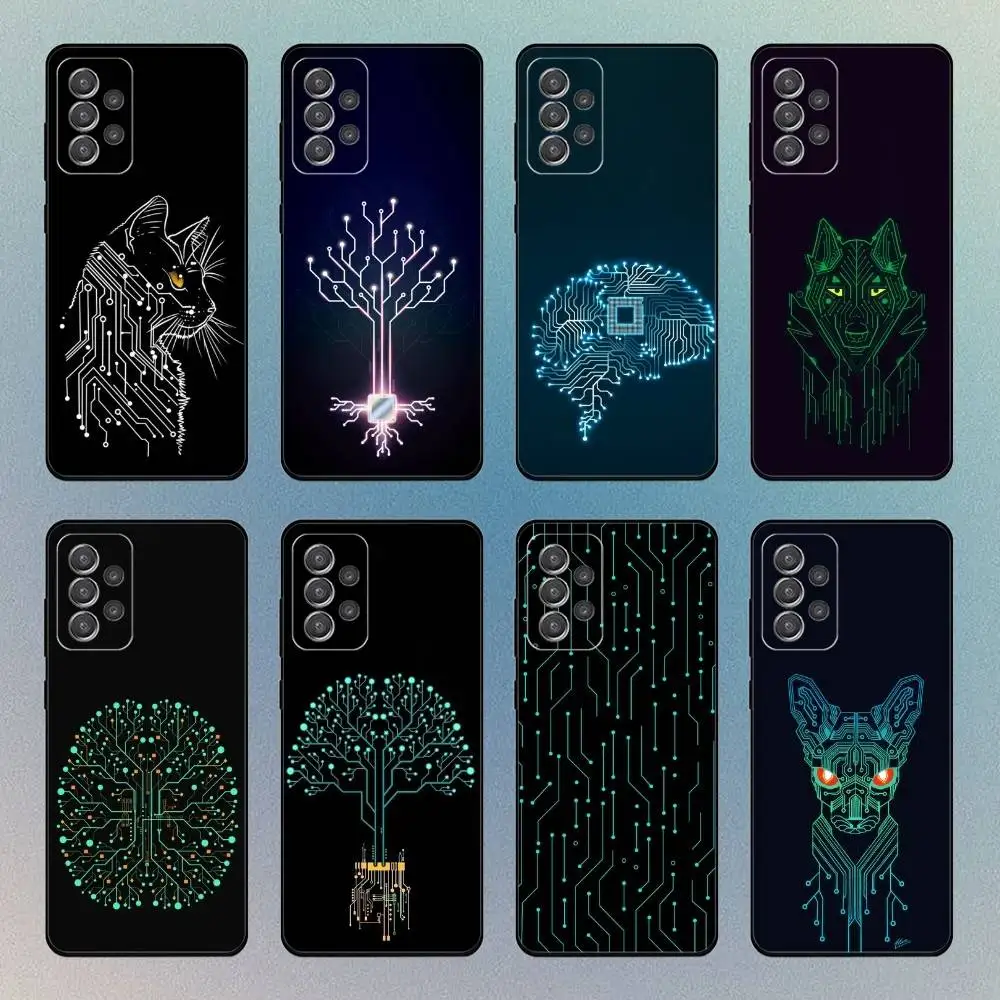 

Art C-Circuit Board Phone Case For Samsung Galaxy S25,S24,S21,S22,S23,S30,With Bracket Cover