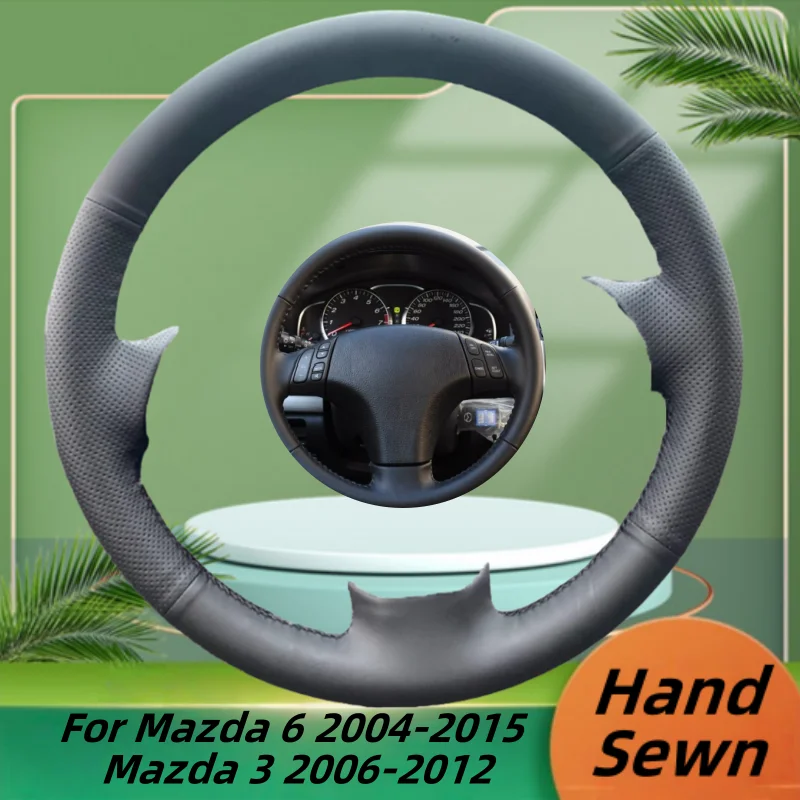 

Car Steering Wheel Cover Hand-Sewn Microfiber Leather For Mazda 6 2004-2015 Mazda 3 2006-2012 Car Interior Accessories