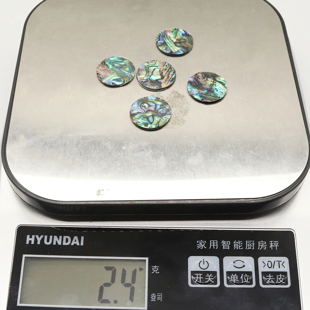 10pcs/pack Round Black-Bottom Natural Abalone Shell Hole-Free Loose Bead Suitable For DIY Fashion Ring Setting Component 19x19mm - view 5