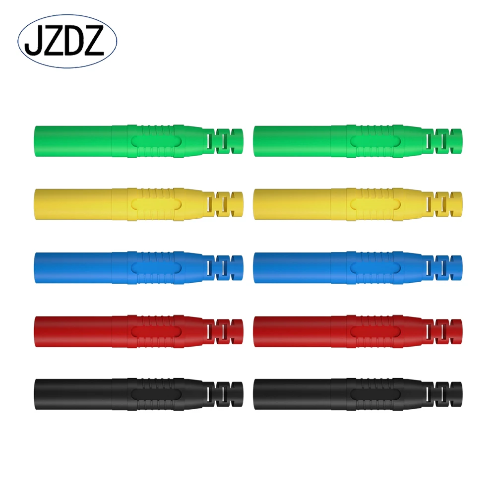 JZDZ 10pcs 4mm Safety Shrouded Banana Plug Solder In line DIY assembly Test leads Electrical connectors J.10041