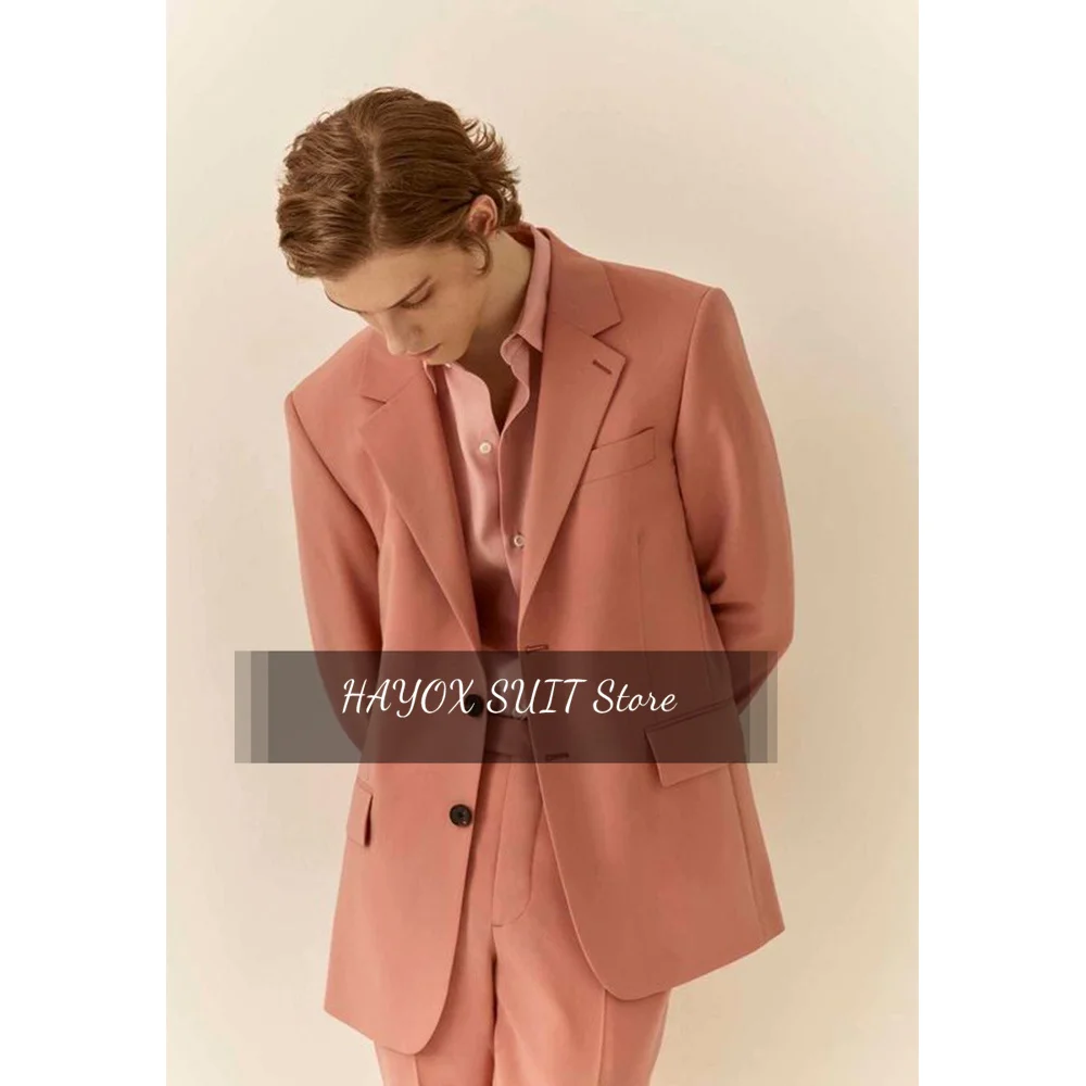 

Men's Elegant Two Piece Single Breasted Full Suit Casual Fashion Slim Design Commuter Wedding Dress Suit Man Luxury Clothing