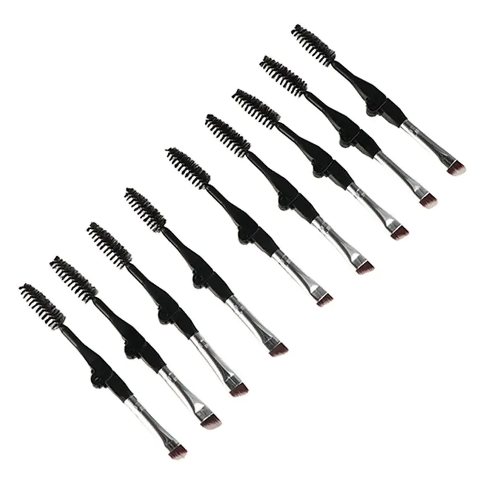 Eyelash Separator Grooming Tool Makeup Brush Foldable Eyebrow Brush Mascara Applicator Spoolie Brush Duo Angled Eyebrow Brush