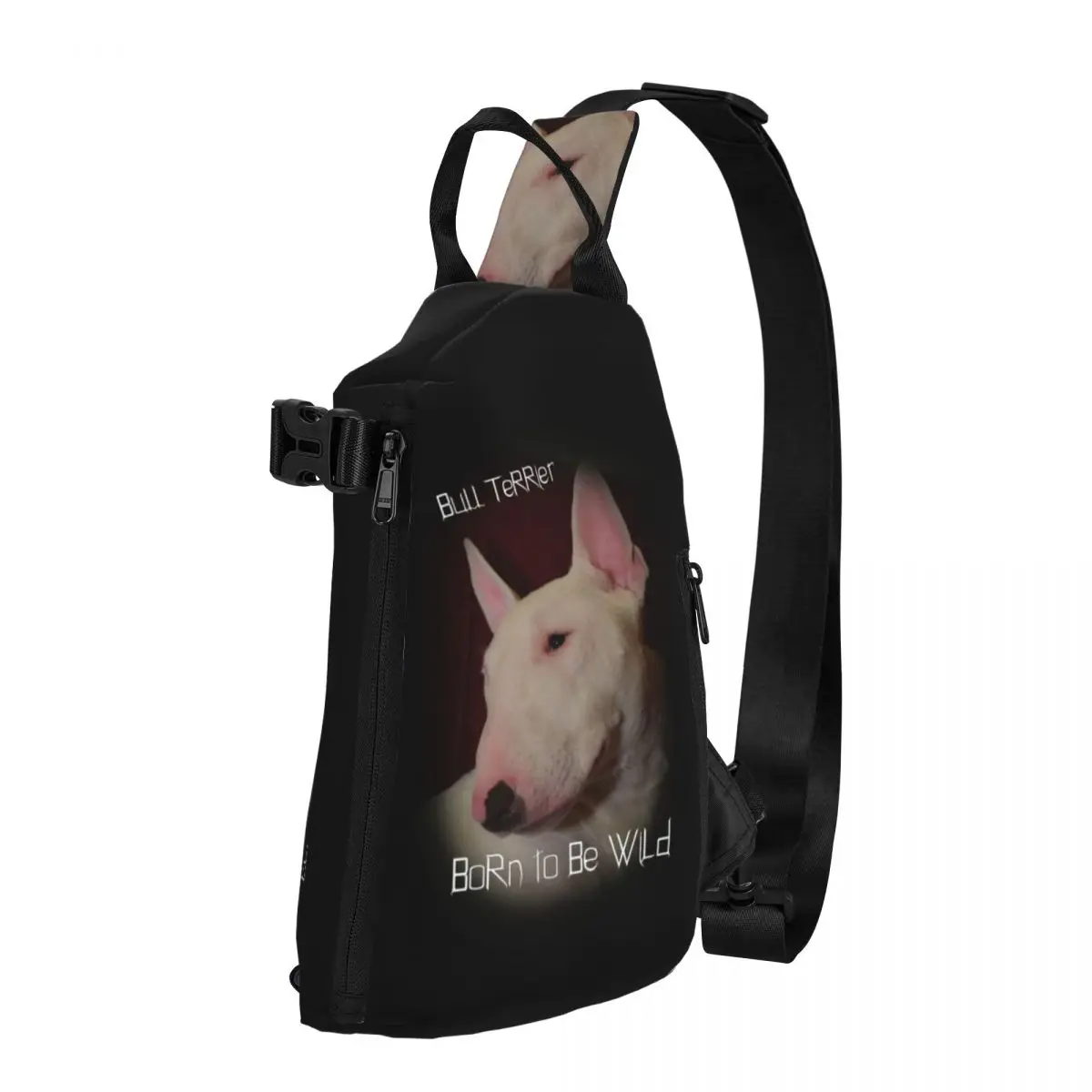 Bull Terrier Born To Be Wild Shoulder Bags Animal Cool Chest Bag Phone Camping Sling Bag Outdoor Style Graphic Crossbody Bags