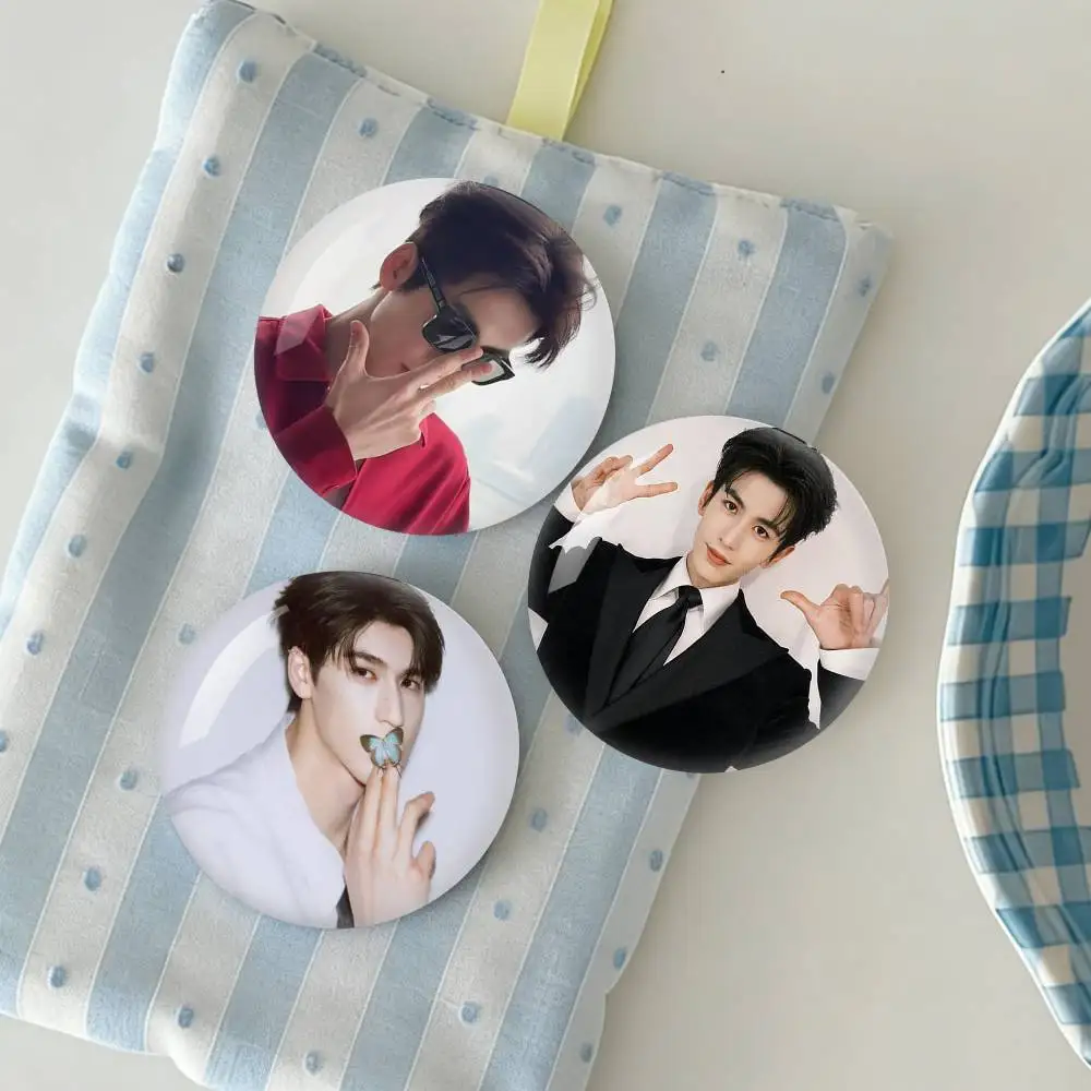 

H-Handsome Krien Zhang L-Linghe Badge fragmentation laser Game Figure Soft Button Pins Handmade Cartoon Round Brooch Bag