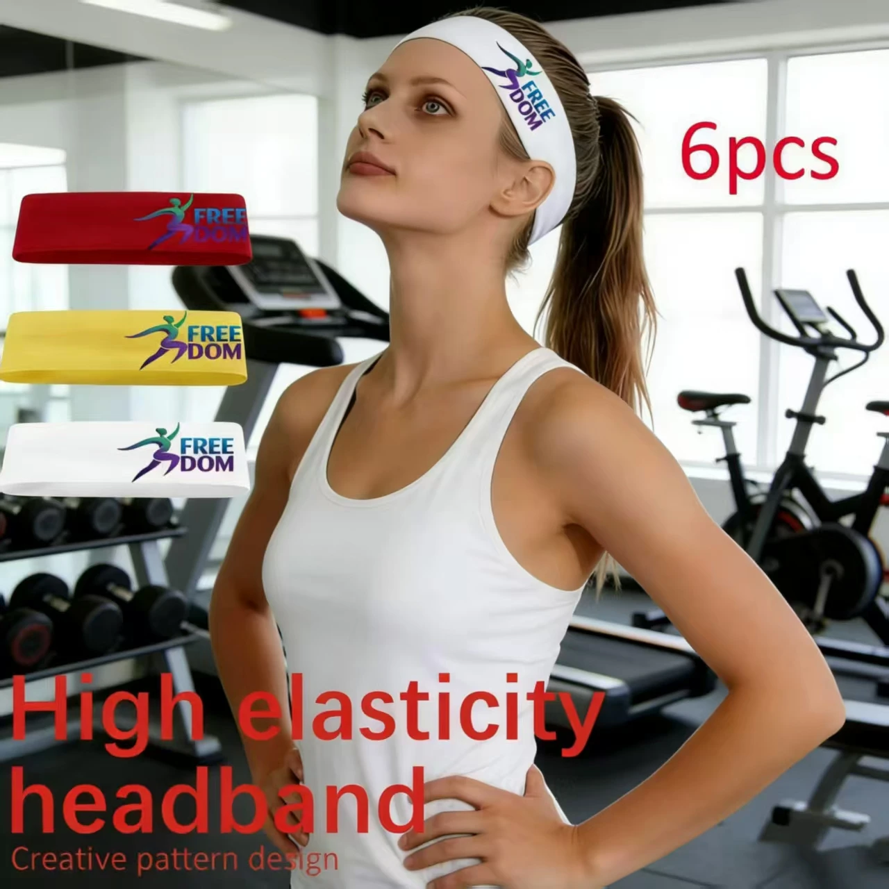 6pcs unisex sweat resistant soft sports headband suitable for yoga, basketball, fitness, cycling fitness headband