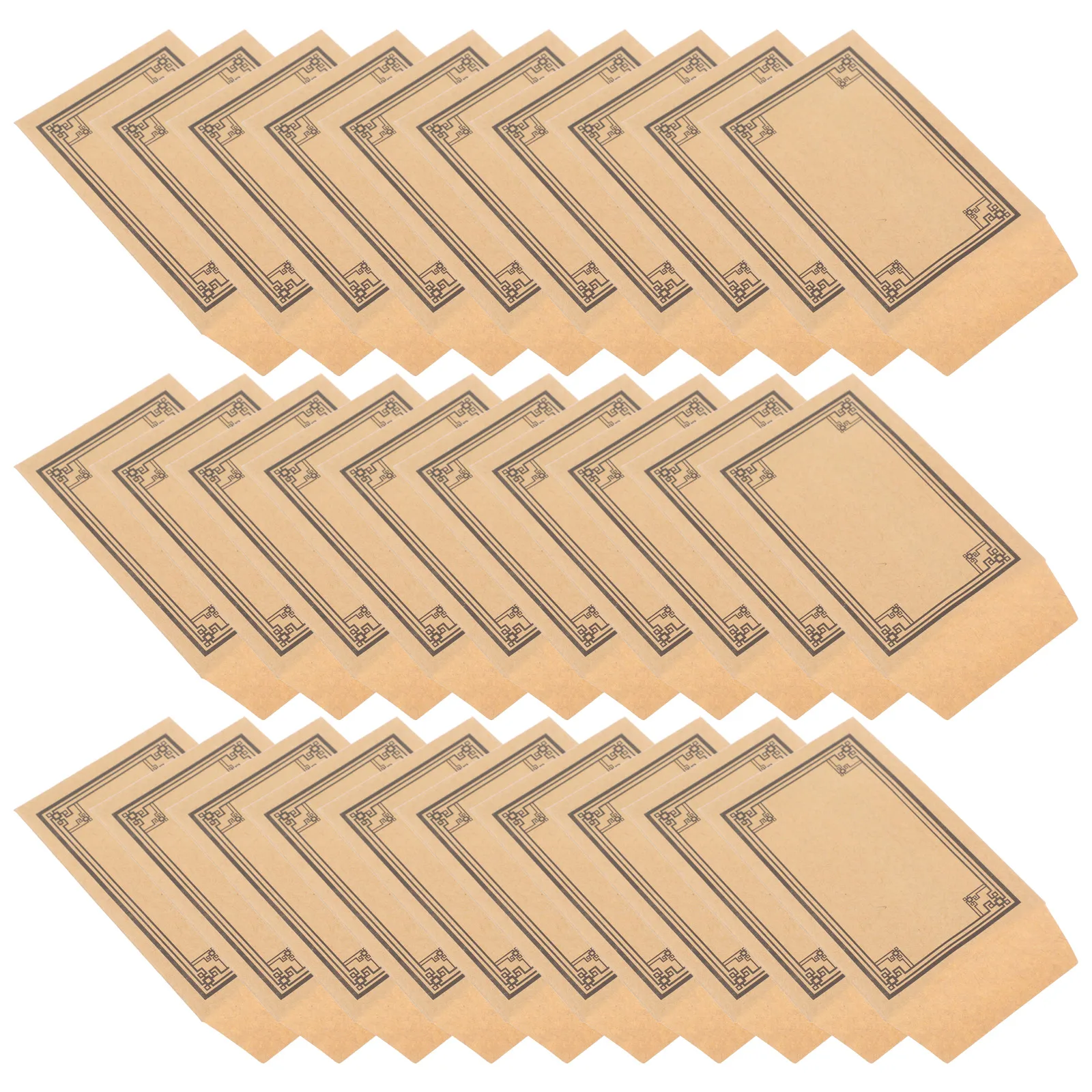 

50 Pcs Kraft Envelope Cash Stuffing Envelopes for Money Key Medication Chinese Style