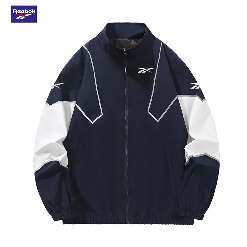 Reebok Men's Patchwork Lightweight Jacket - V-neck Design - Comfortable Fit - Suitable for Sports Activities Such As Mountaineer