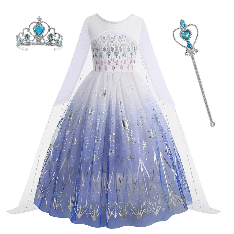 Anna Elsa Prinzessin Mädchen Kostüm Winter Schneekönigin Kostüm Karneval Party Halloween Kinder Karneval Geburtstagsfeier Kleidung